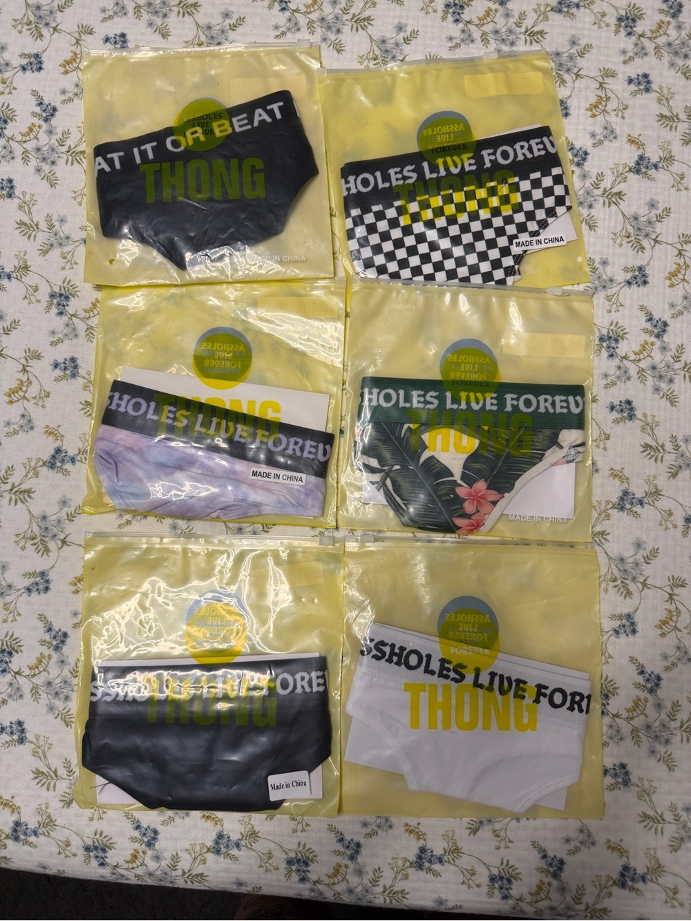 ALF thongs mixed designs